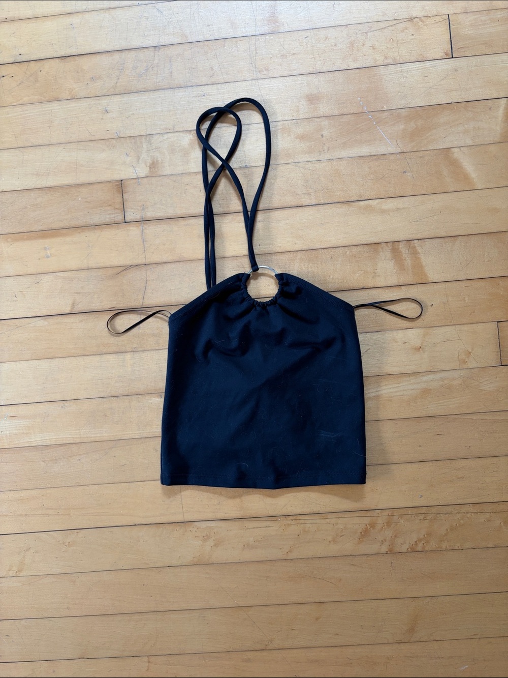 Abercrombie & Fitch Black Ring-Detail Halter Cami